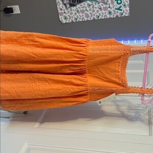 Vibrant Orange Sleeveless Dress
